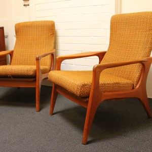Fler SC58 orange armchairs pair1