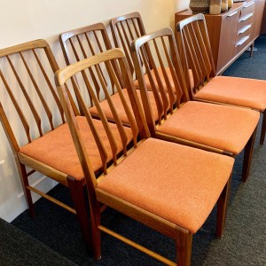 T.H. Brown dining chairs orange MCM 2